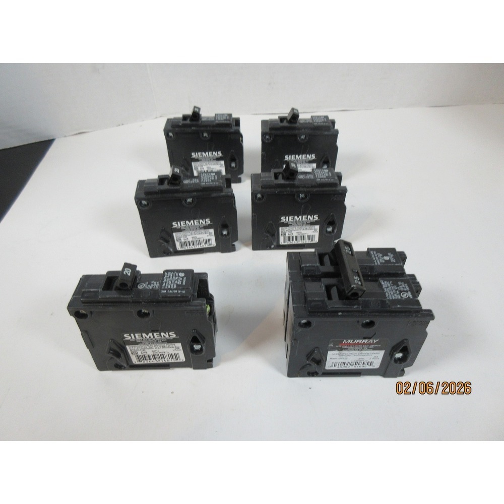 Siemens Q120 20A Single Pole (5)/1 Murray MP225 25A Double Pole Circuit Breaker